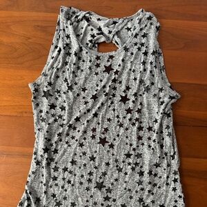 Women's Grey Stars Tank Workout Top Small